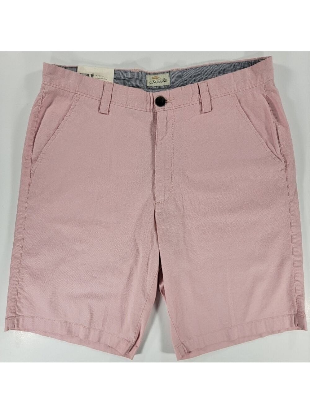 NWT Bob Timberlake Men's Flat Front Stretch Cotton Casual Chino Shorts 34 Pink